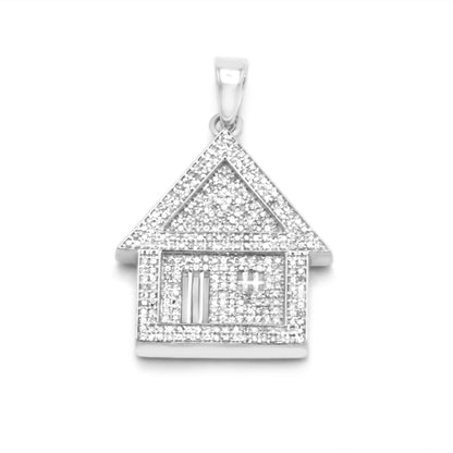 10k Yellow Gold Trap House Diamond Pendant 0.75ctw