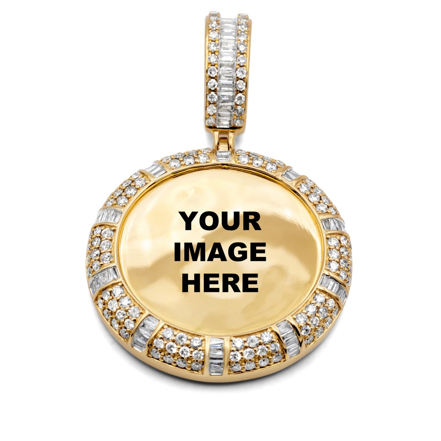 14K Yellow Gold Diamond Picture Pendant 2.19ctw