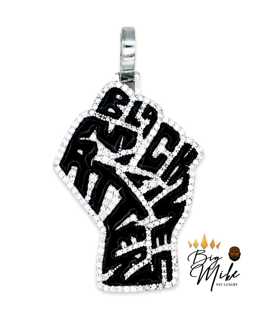 14k White Gold BLM Black Lives Matter Pendant