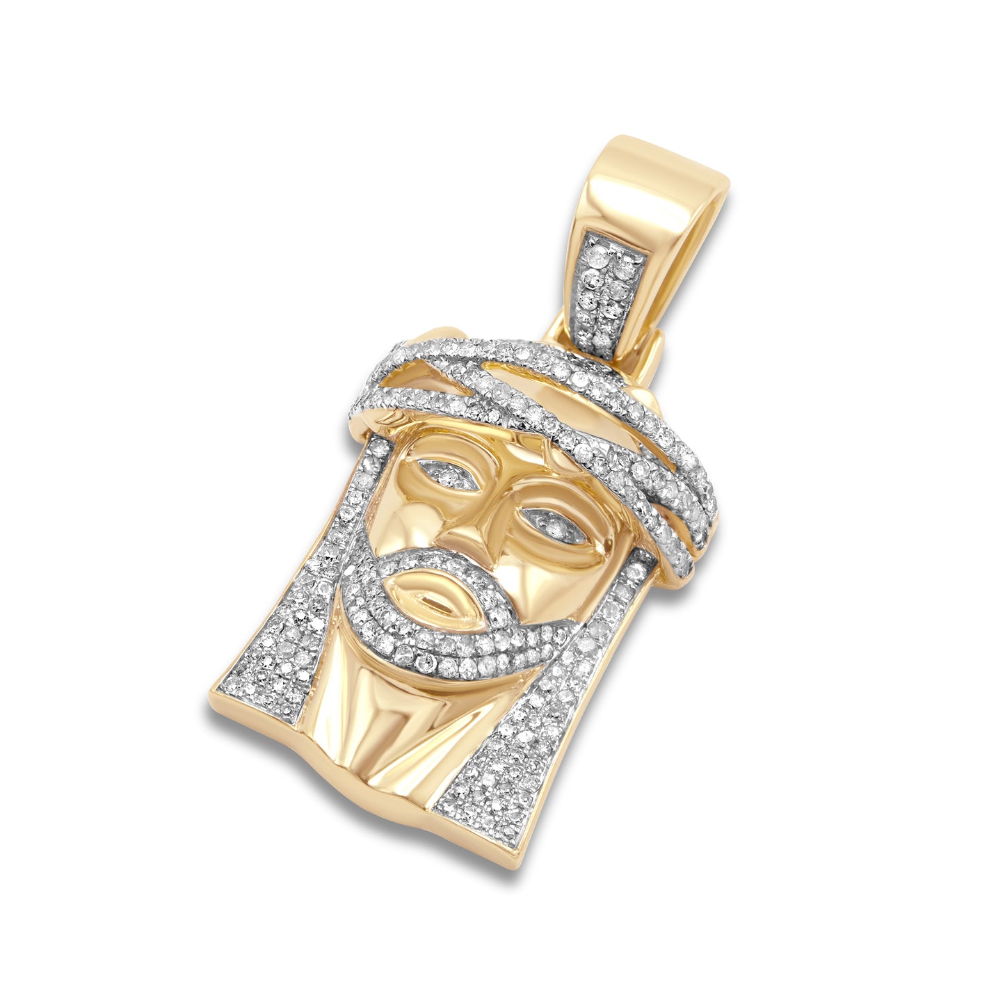 14k Diamond Yellow Gold Jesus Head 0.90ctw