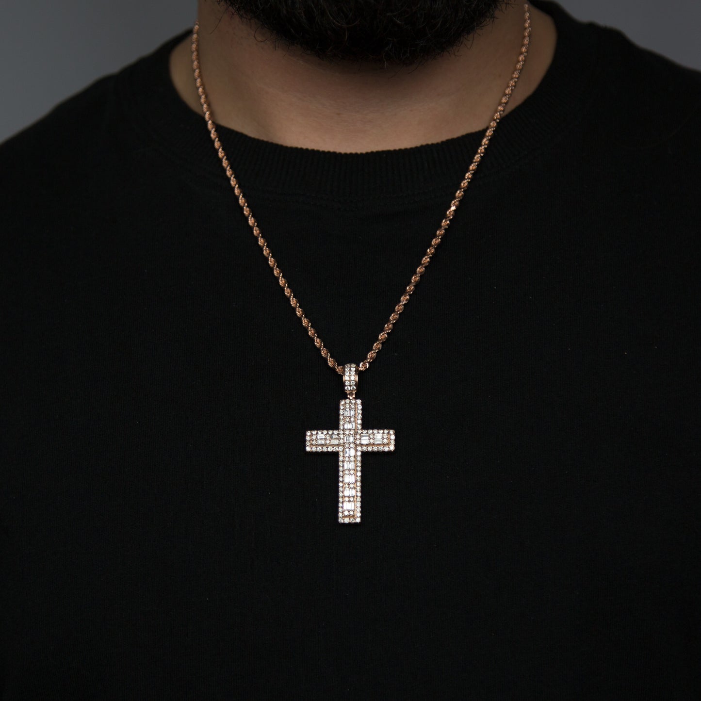 14k Yellow Gold Diamond Cross 3.30ctw