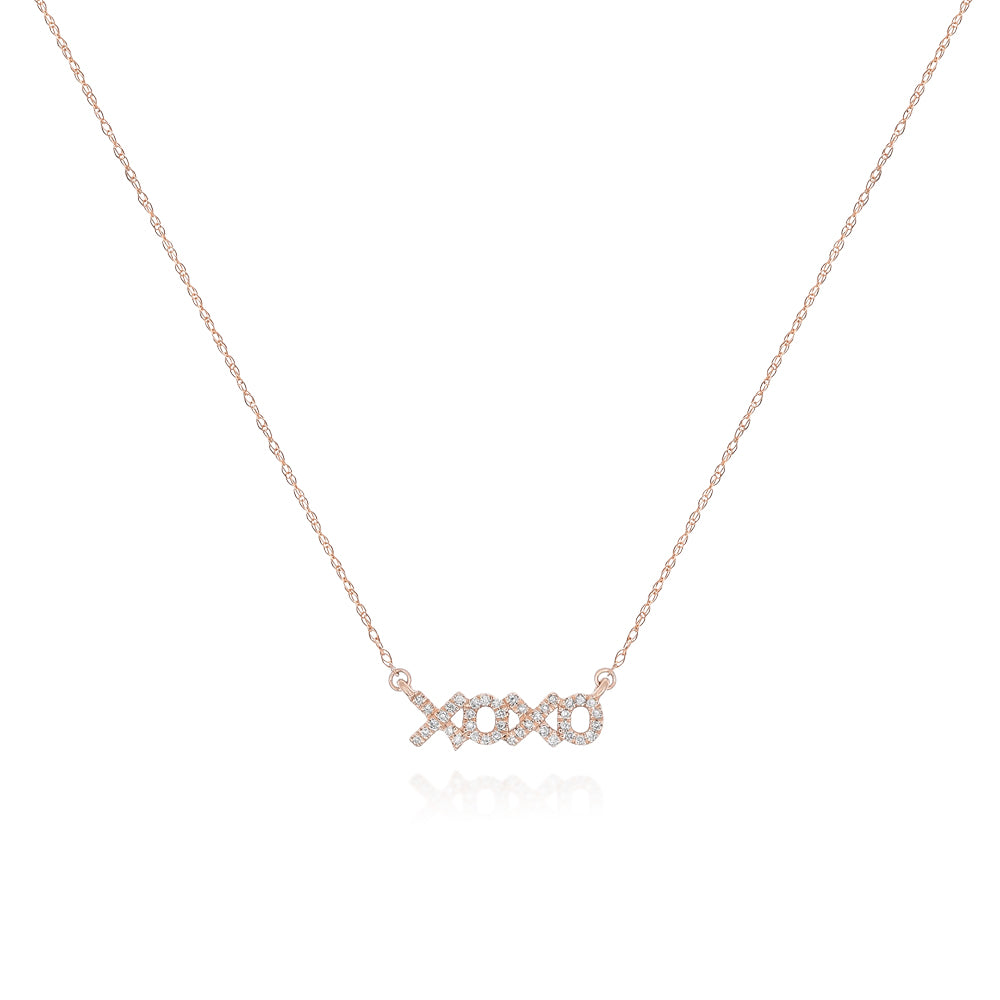 14k Rose Gold Diamond "XOXO" charm .10 ctw