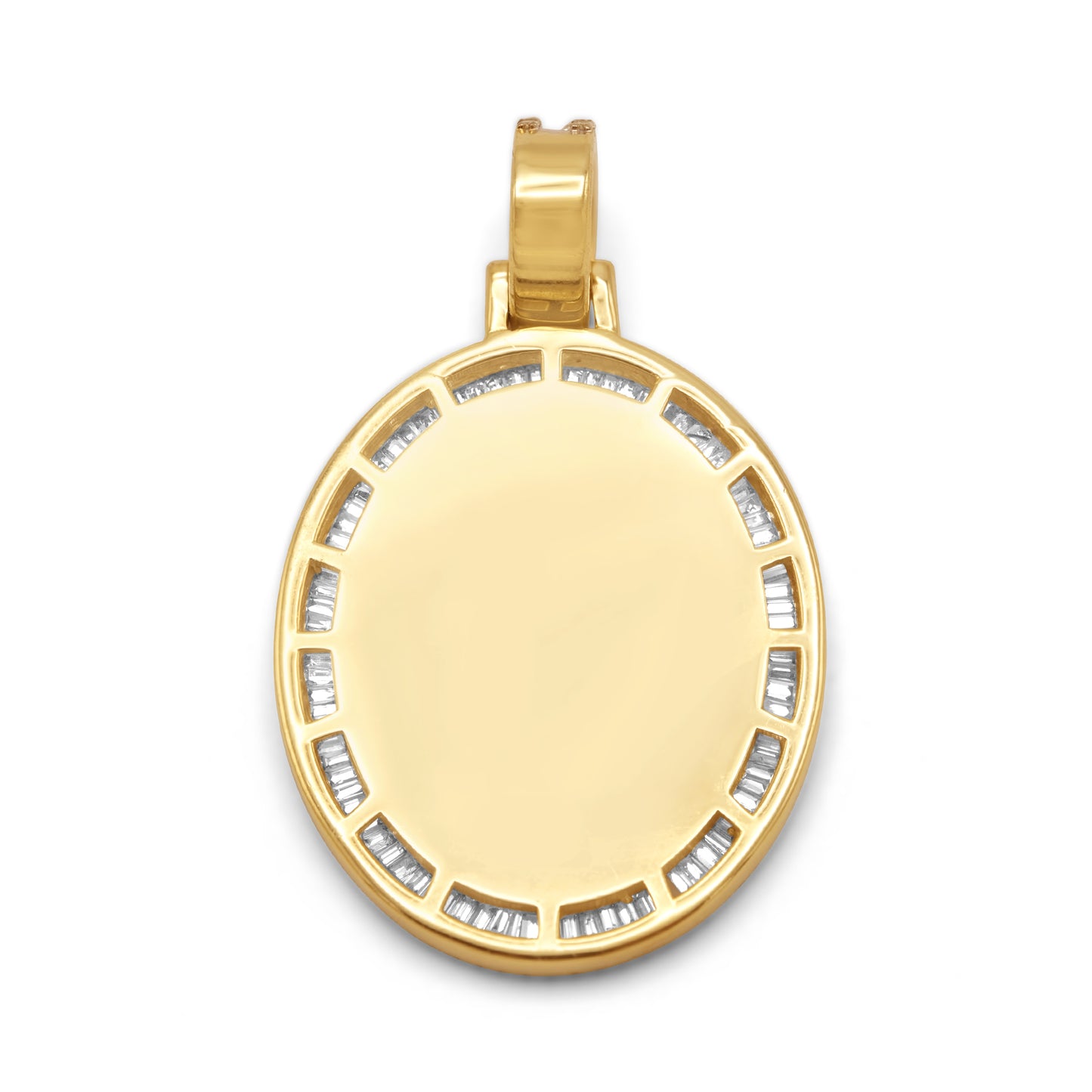 14K Yellow Gold Diamond Oval Picture Pendant 1.80ctw