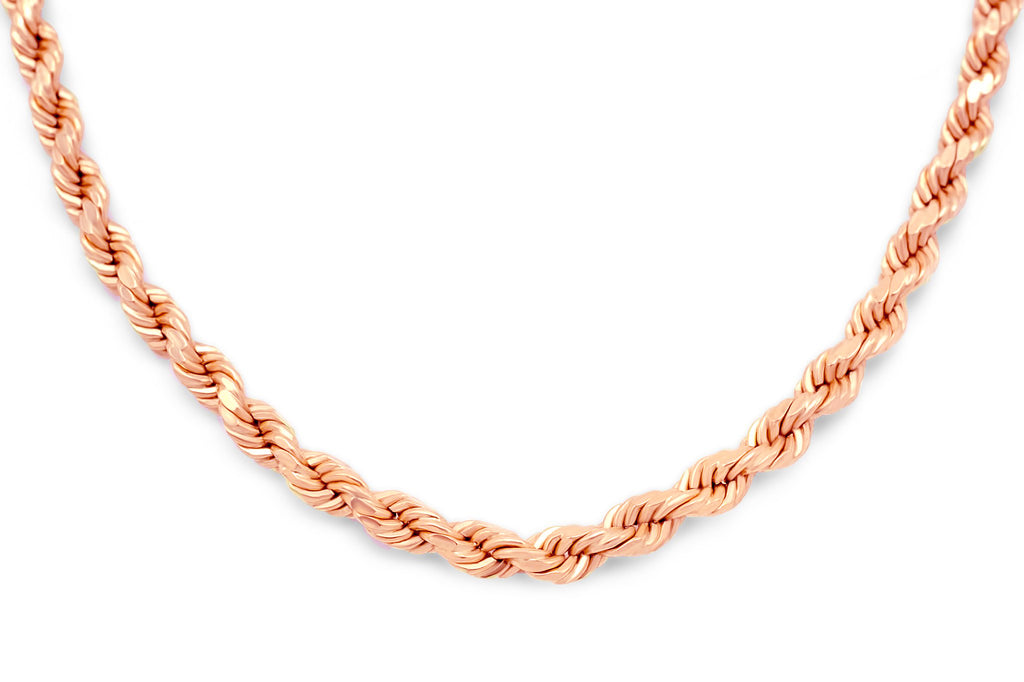 Rope Chain - 4mm, Size 20, 14K Rose - The GLD Shop