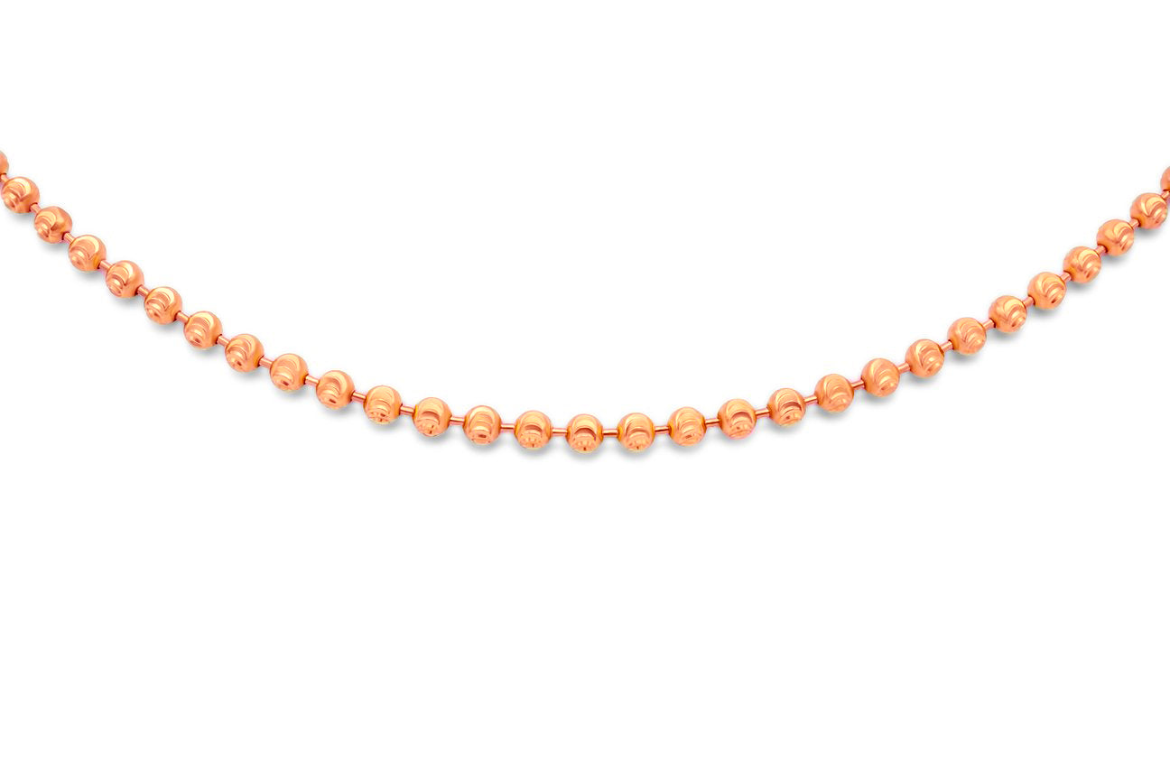 14k Rose Gold Solid Ball Bead Chain 3mm