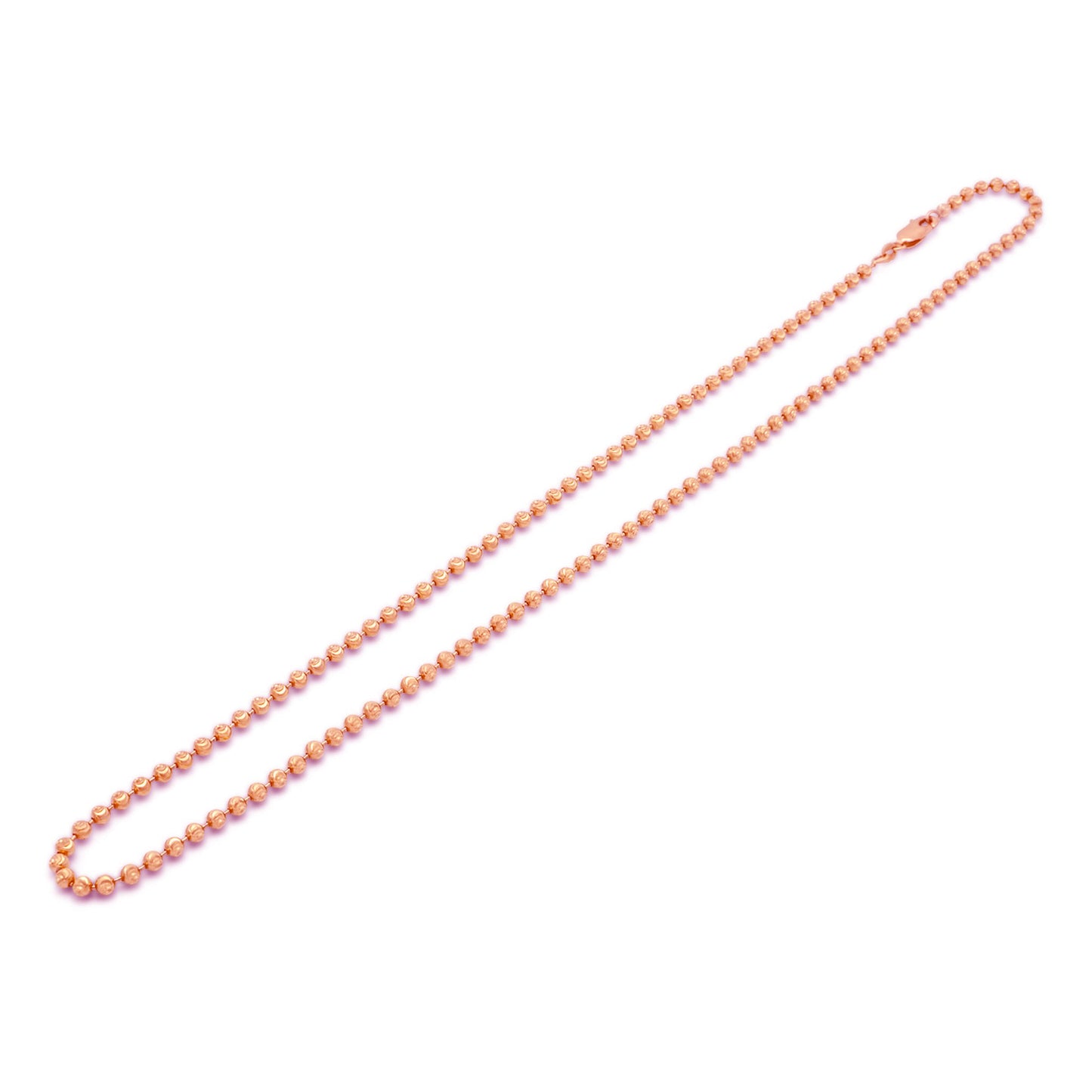 14k Solid Rose Gold Ball Bead Chain 3mm