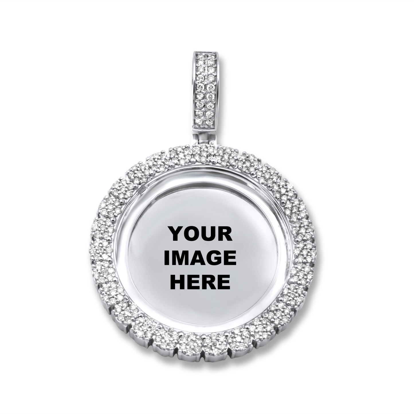 14k White Gold Picture Pendant 2.26ctw