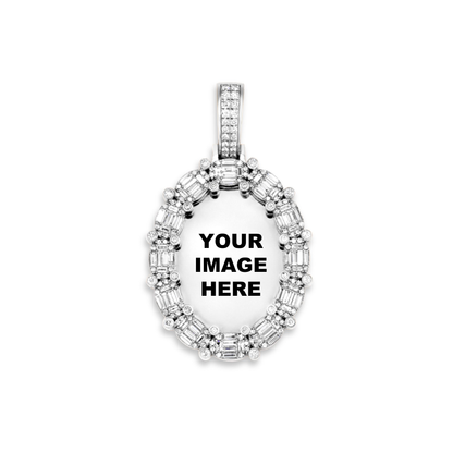 14k White Gold Diamond Picture Pendant 3.50ctw