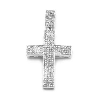 14k White Gold Diamond Cross 0.62ctw