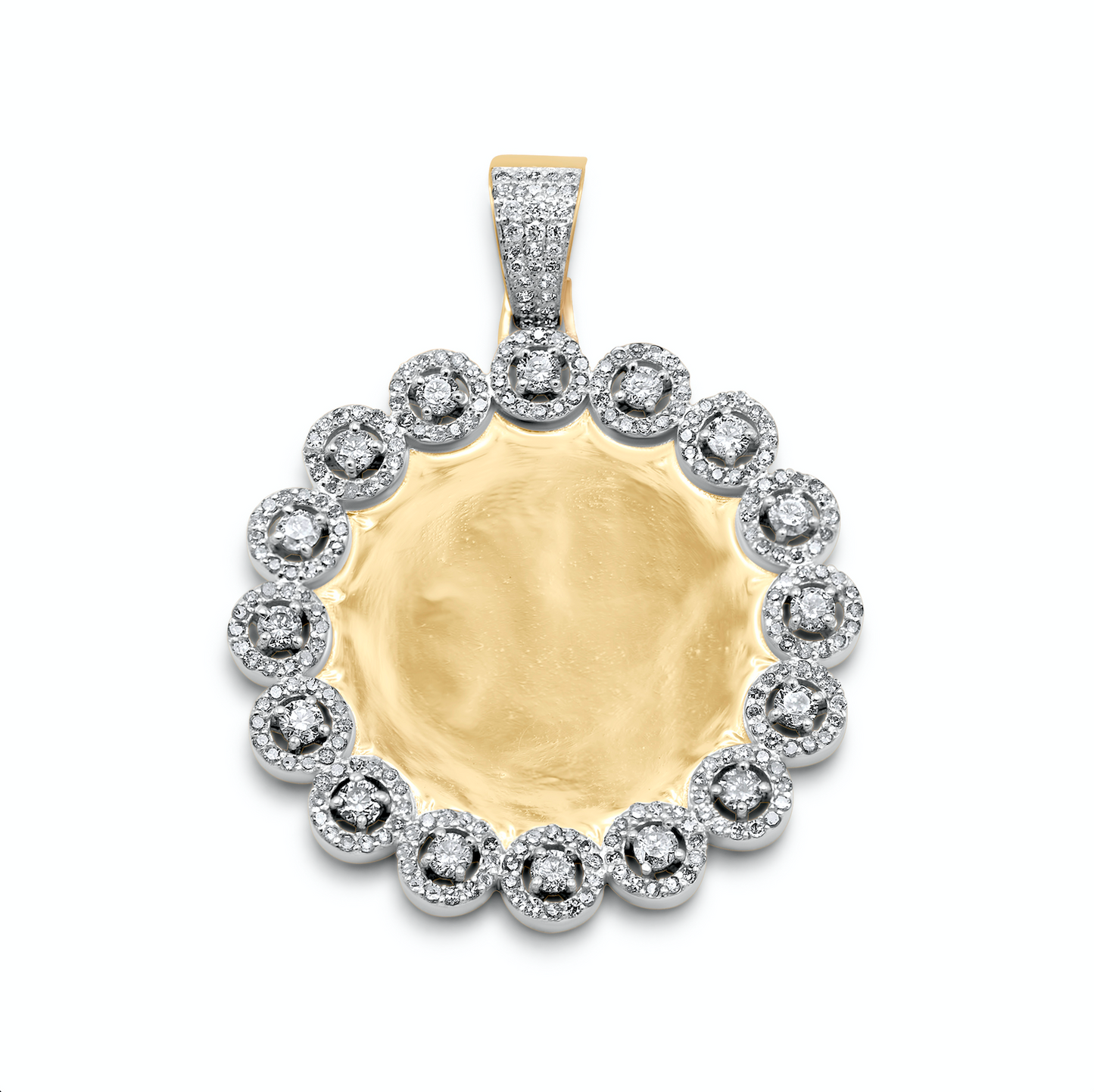 14K Yellow Gold Diamond Picture Pendant 2.08ctw