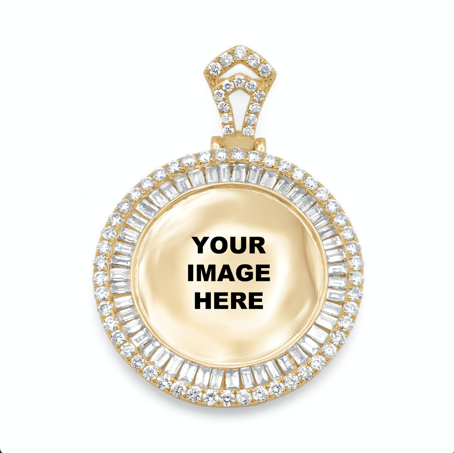 14K Yellow Gold Diamond Picture Pendant 4.09ctw