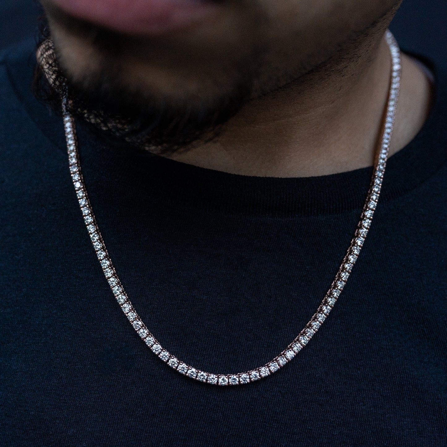 14K Rose Gold 12-Pointer Tennis Chain