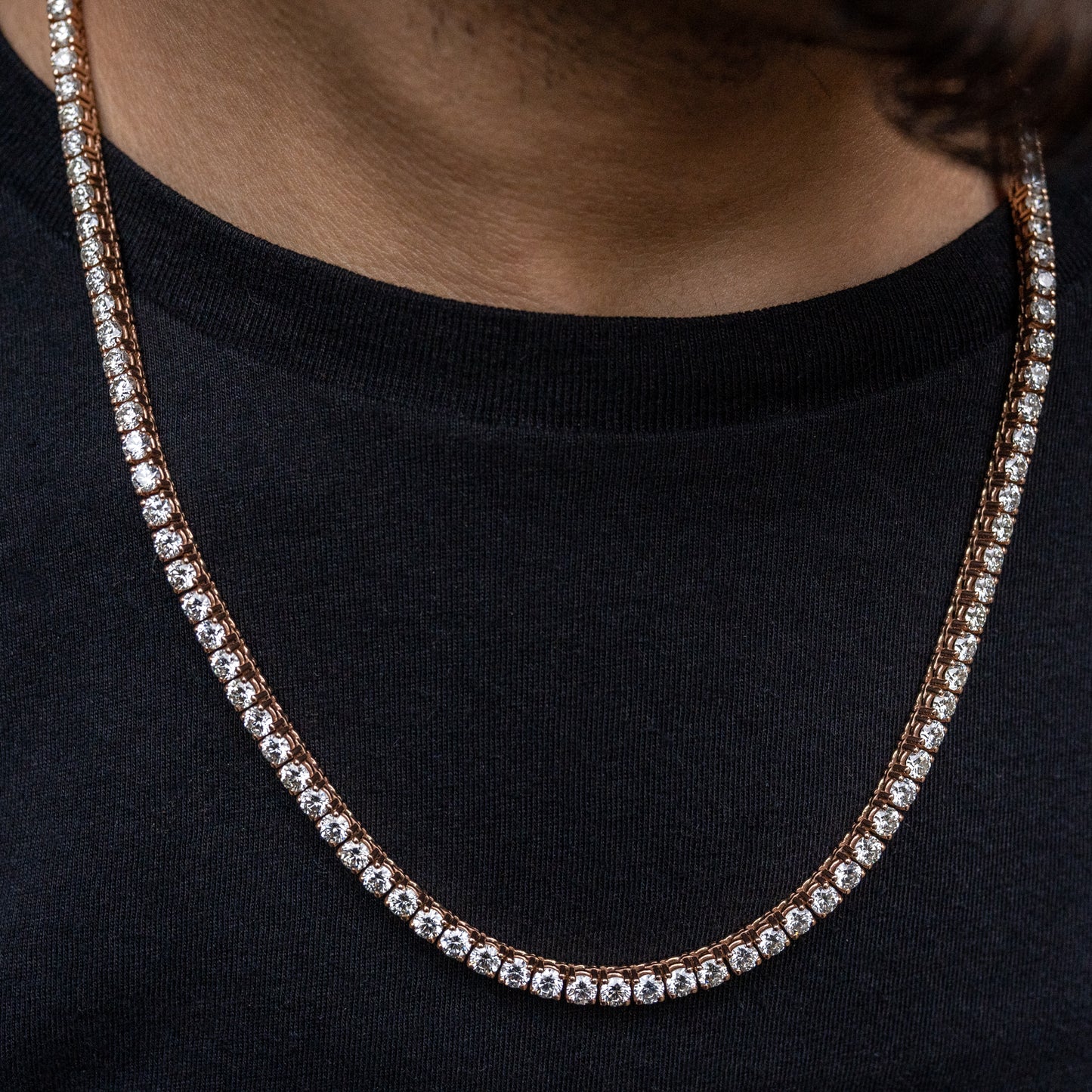 14K Rose Gold 20-Pointer Tennis Chain