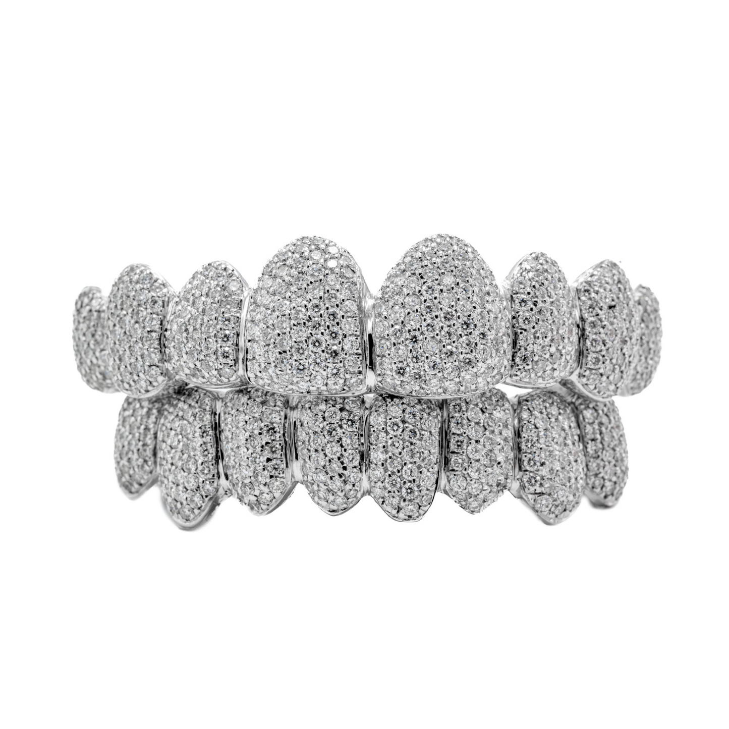 14K White Gold Diamond (Top & Bottom) Grill