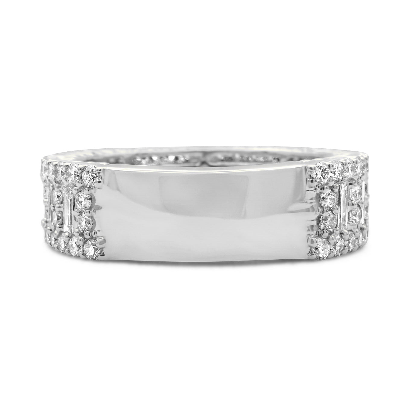 14k White Gold Diamond Band Ring 3.07 ctw