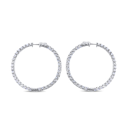 14k White Gold Diamond Hoop Earrings 11.02 ctw