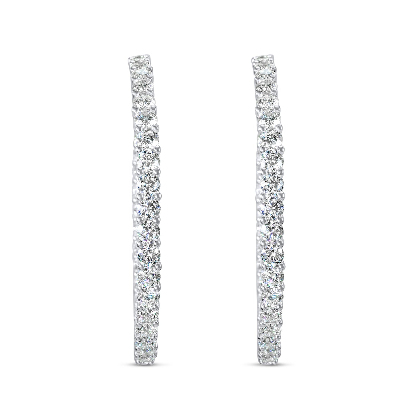 14k White Gold Diamond Hoop Earrings 11.02 ctw