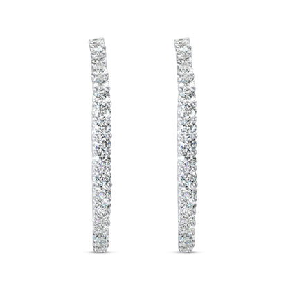 14k White Gold Diamond Hoop Earrings 11.02 ctw