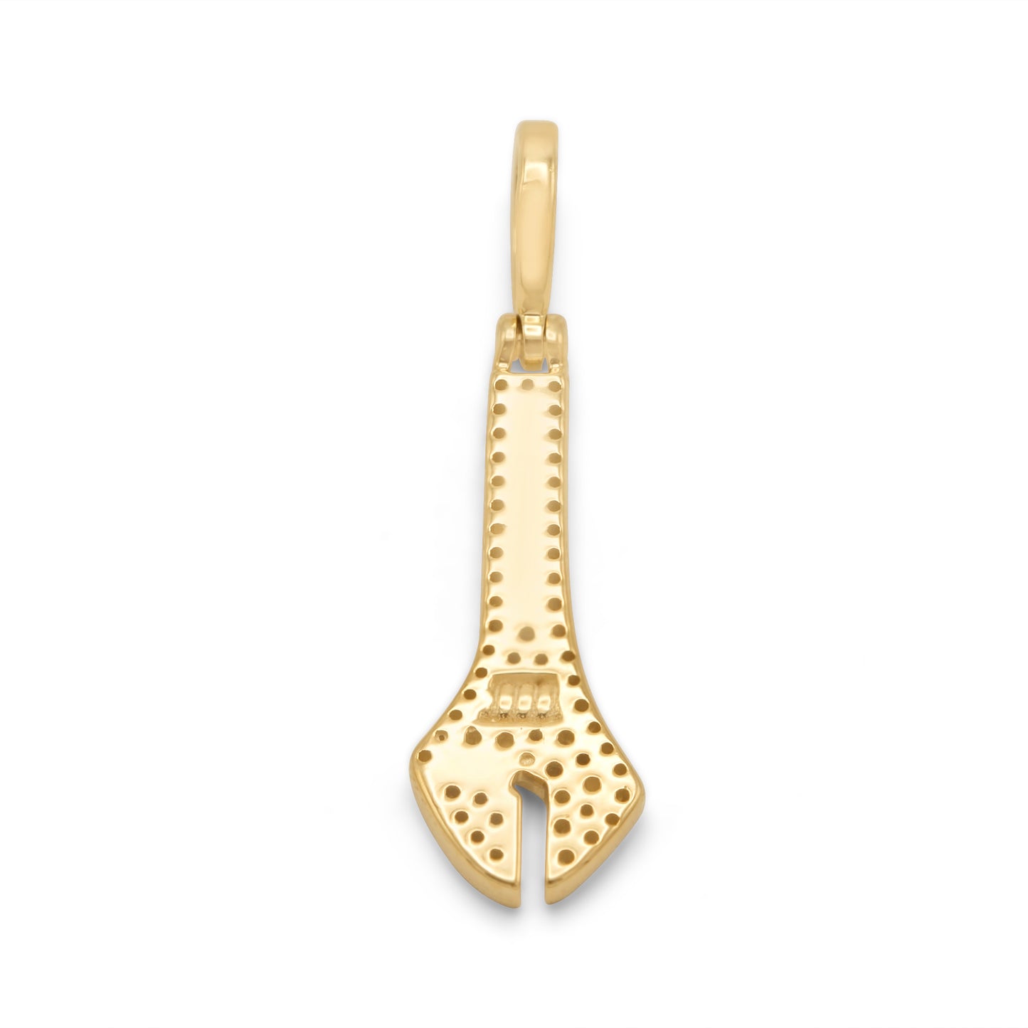 14k Yellow Gold Wrench Diamond Pendant 0.23 ctw