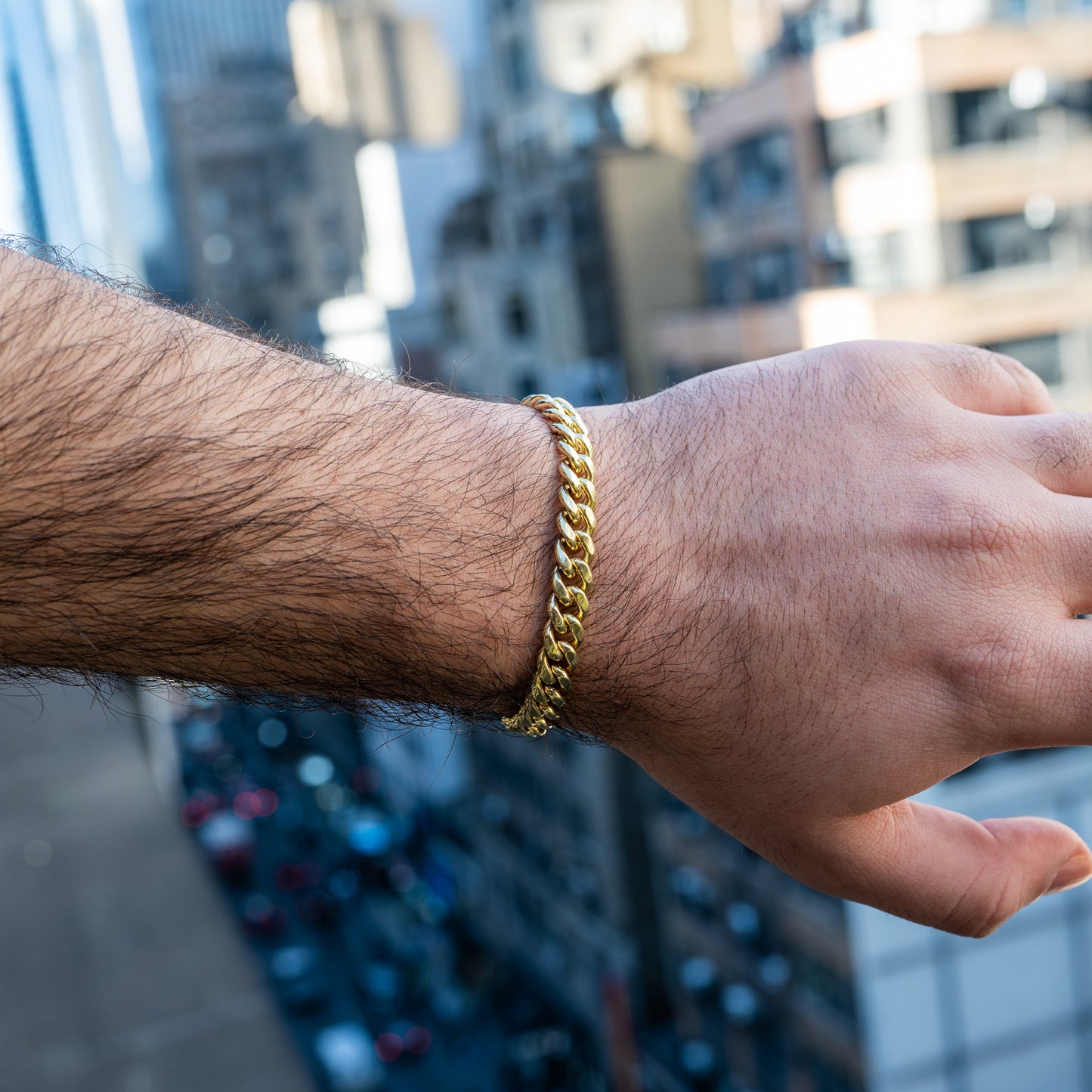 14K Hollow Yellow Gold Miami Cuban Link Bracelet 8mm