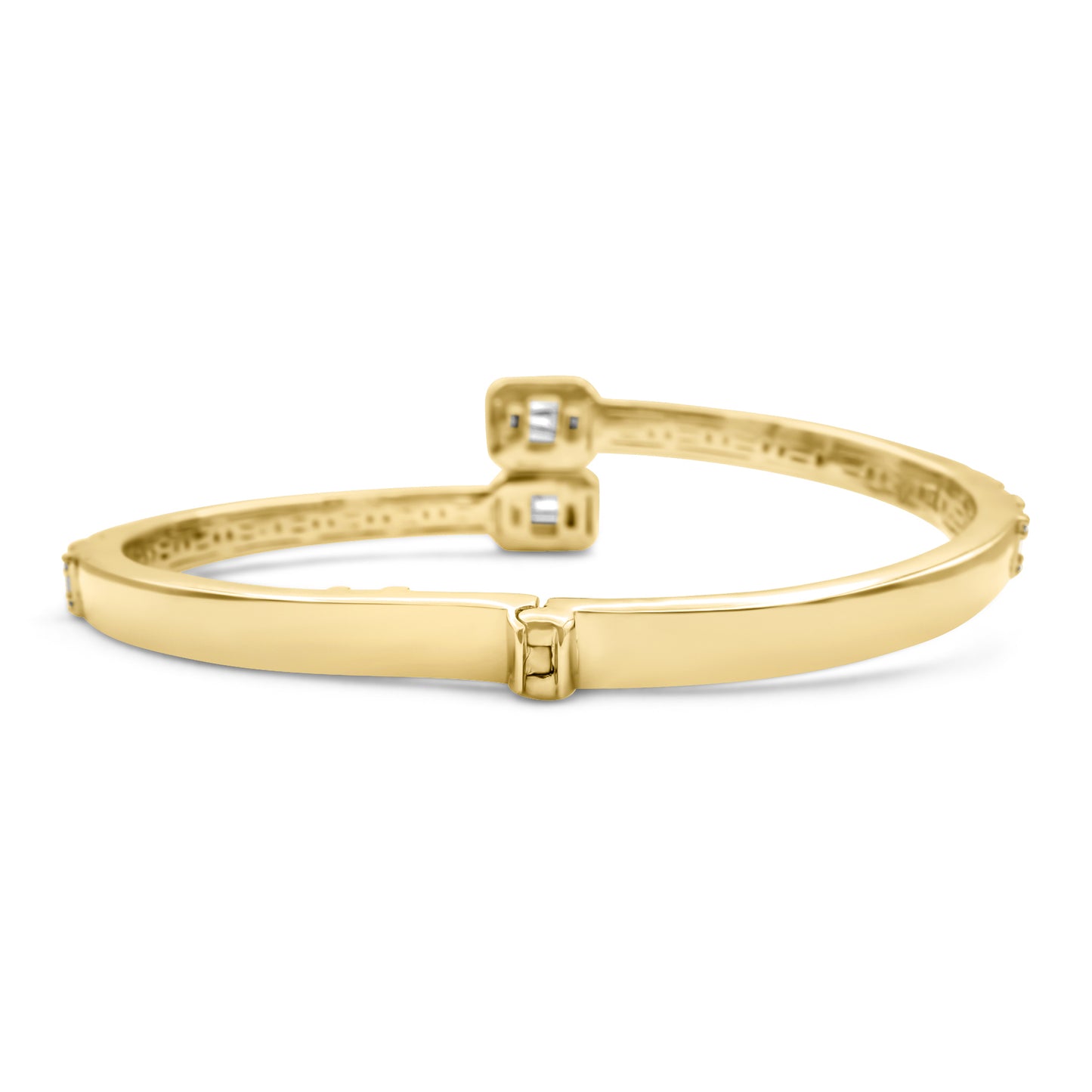 10k Yellow Gold Diamond Baguette Bangle 2.09 ctw