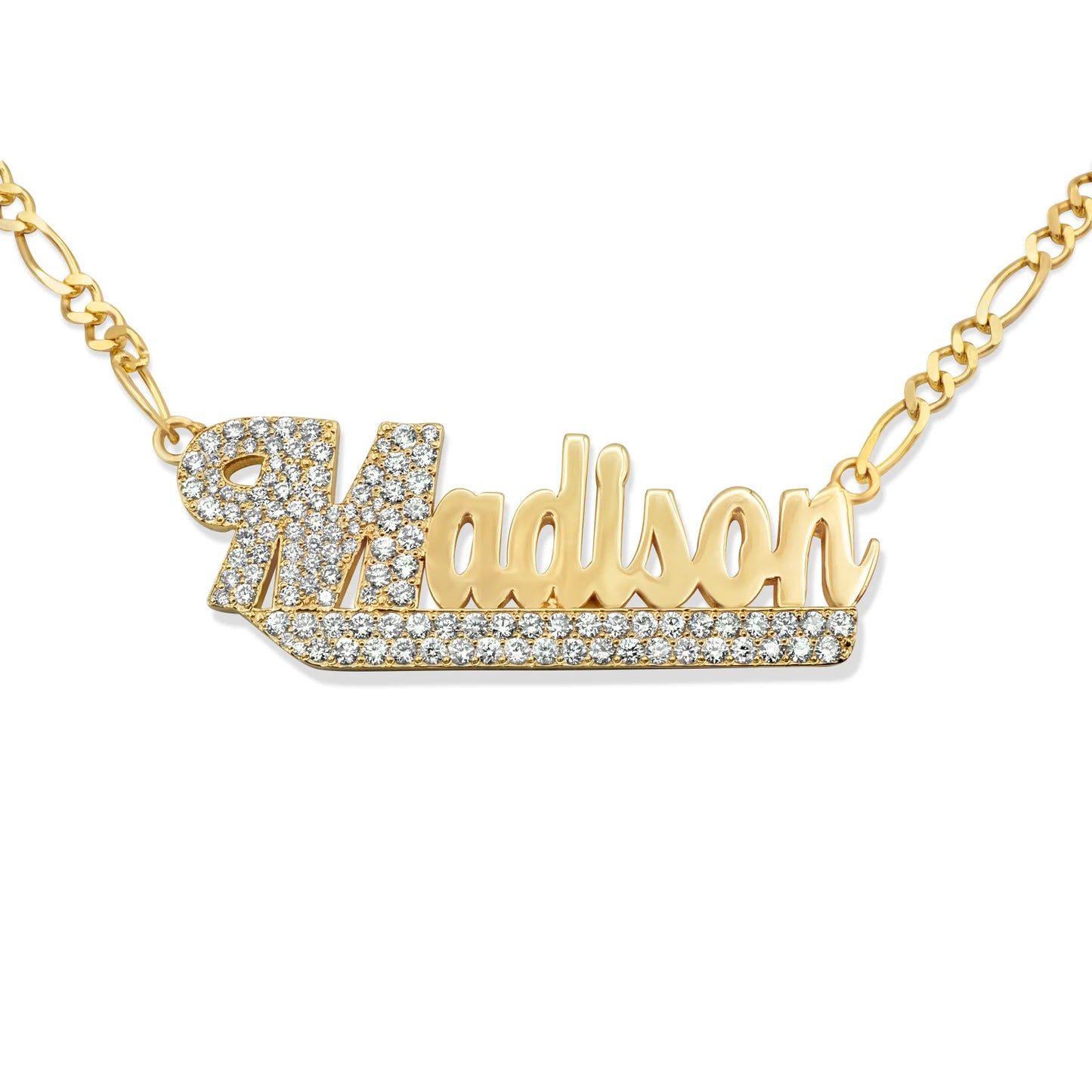 14K Solid Gold Personalized Name Necklace Cursive