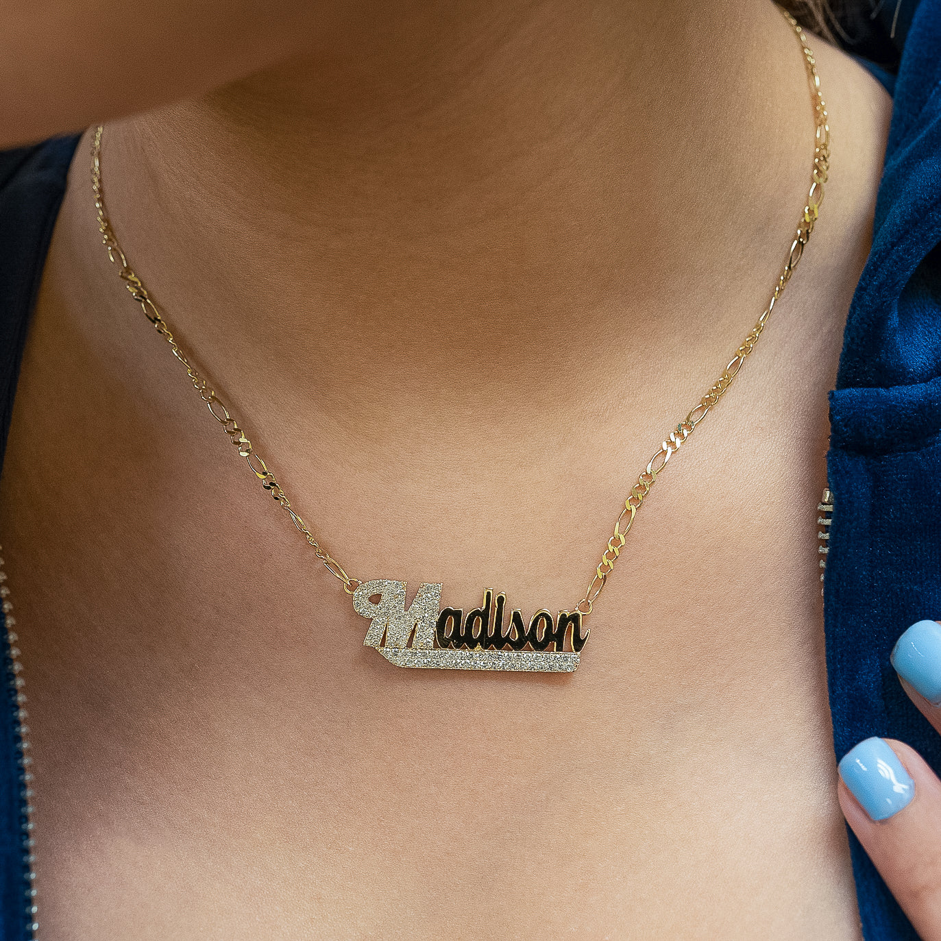 14K Solid Gold Personalized Name Necklace Cursive