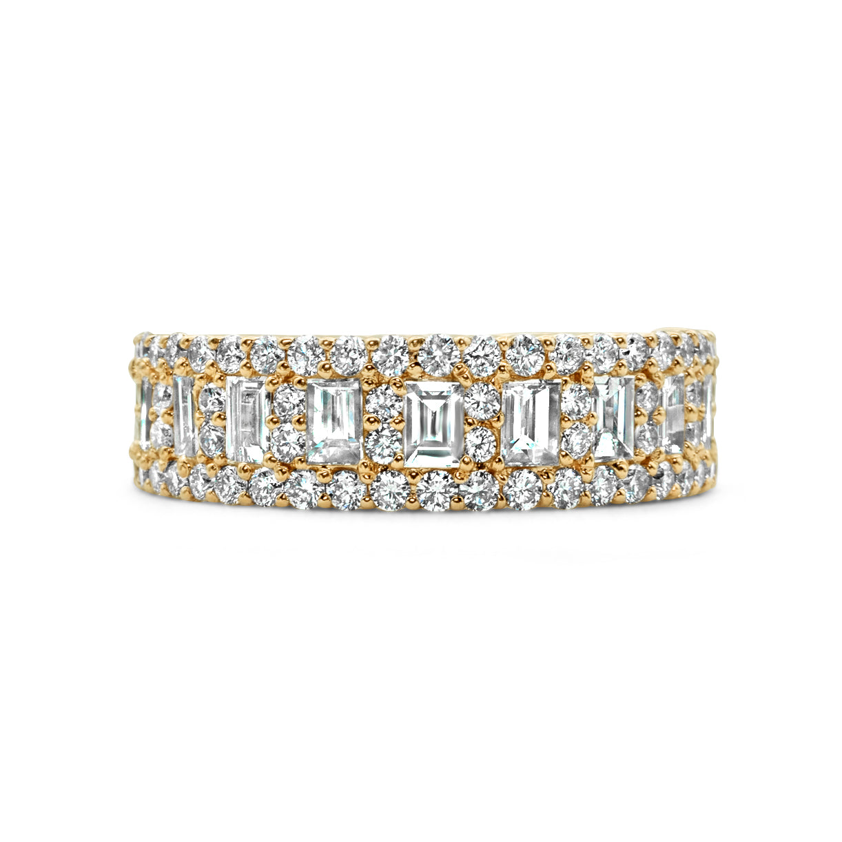 14k Yellow Gold Diamond Band Ring 3.07 ctw