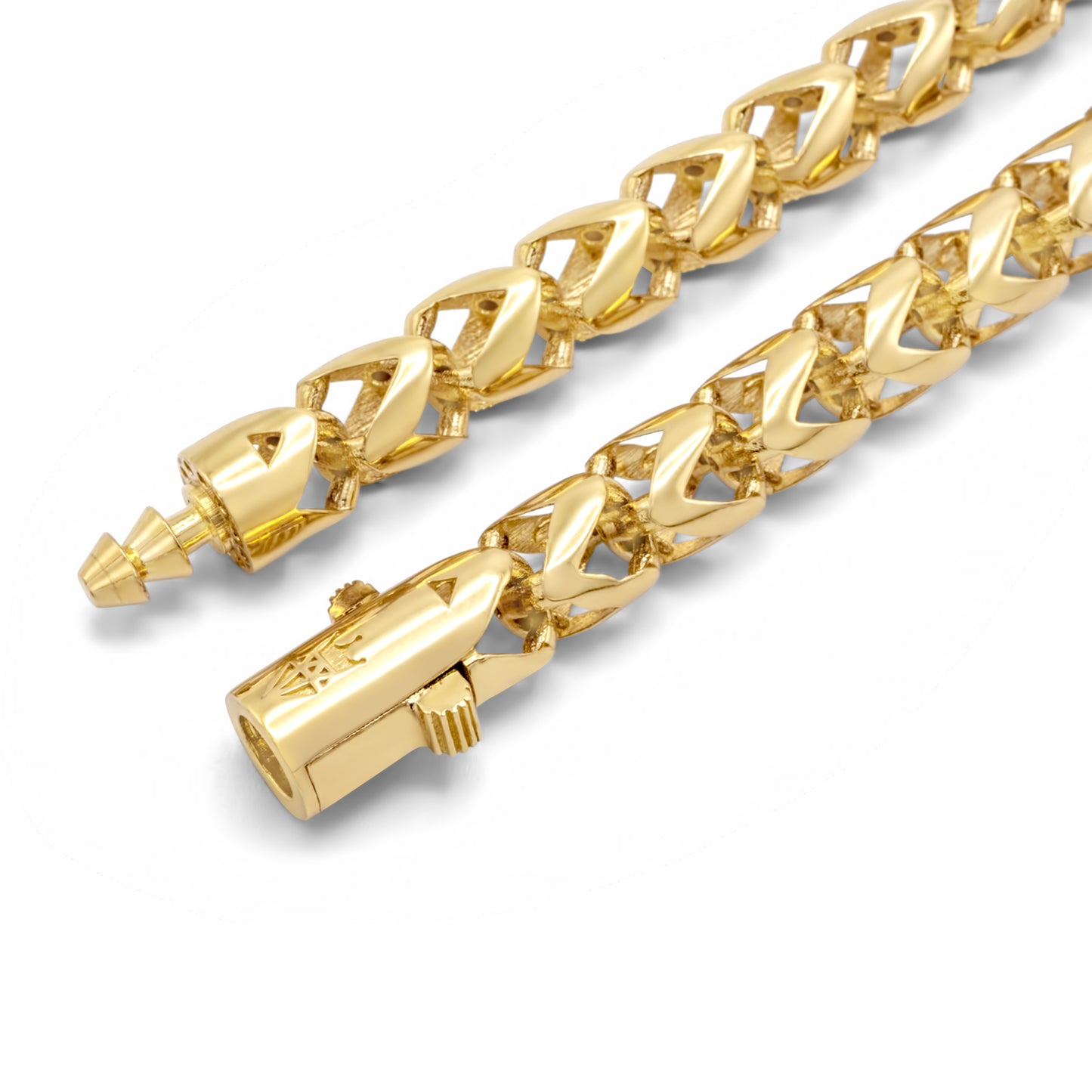 10k Yellow Gold Hollow Franco Link Bracelet 5.77mm