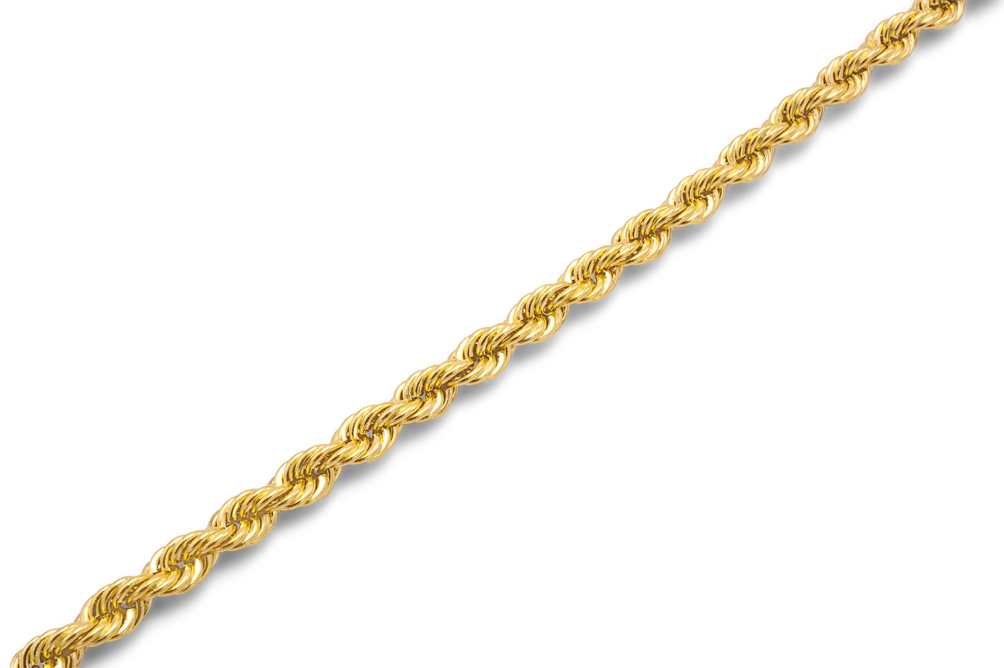 10k Semi-Solid Yellow Gold Rope Link Bracelet 8mm