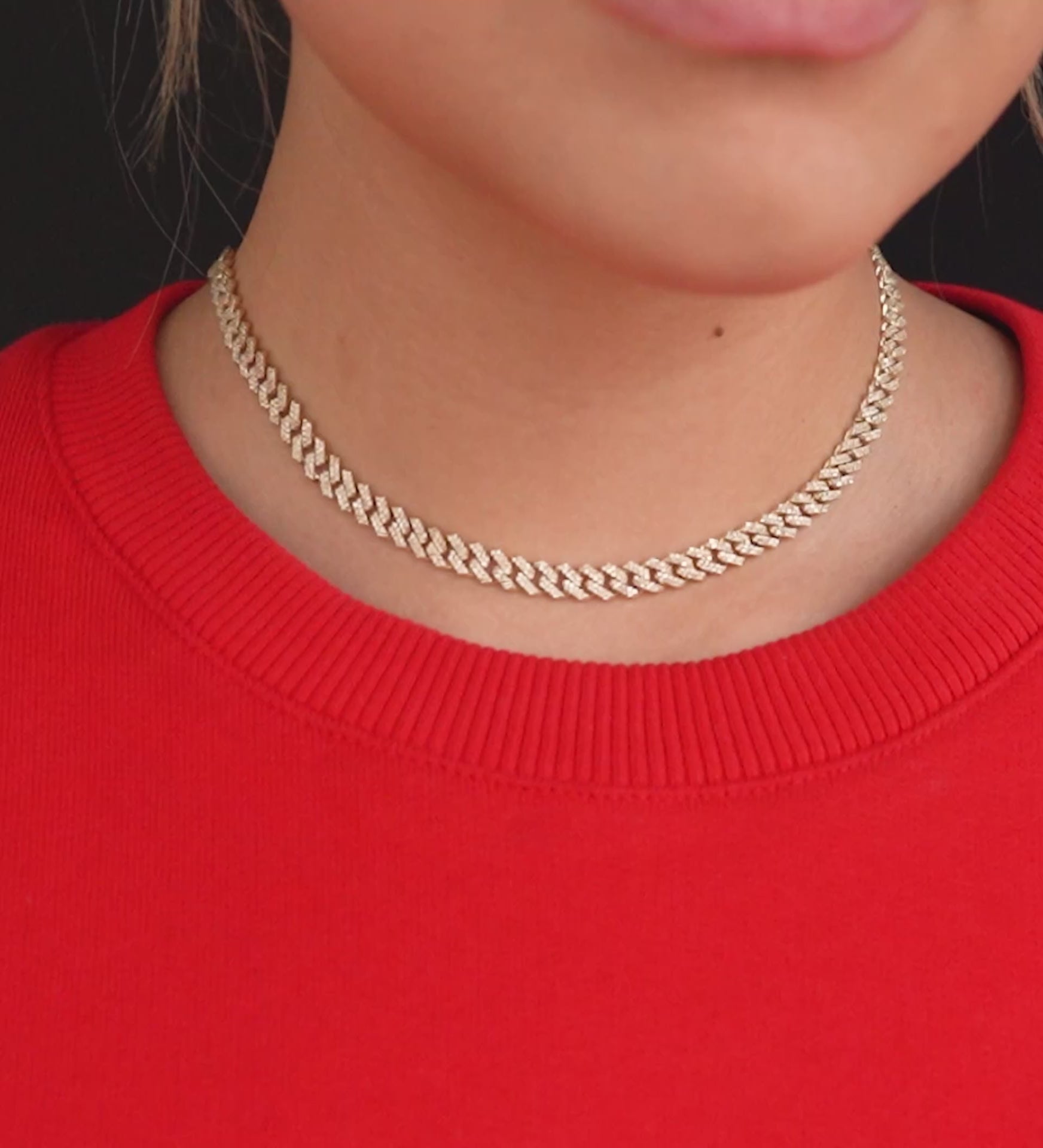 Diamond cuban fashion choker