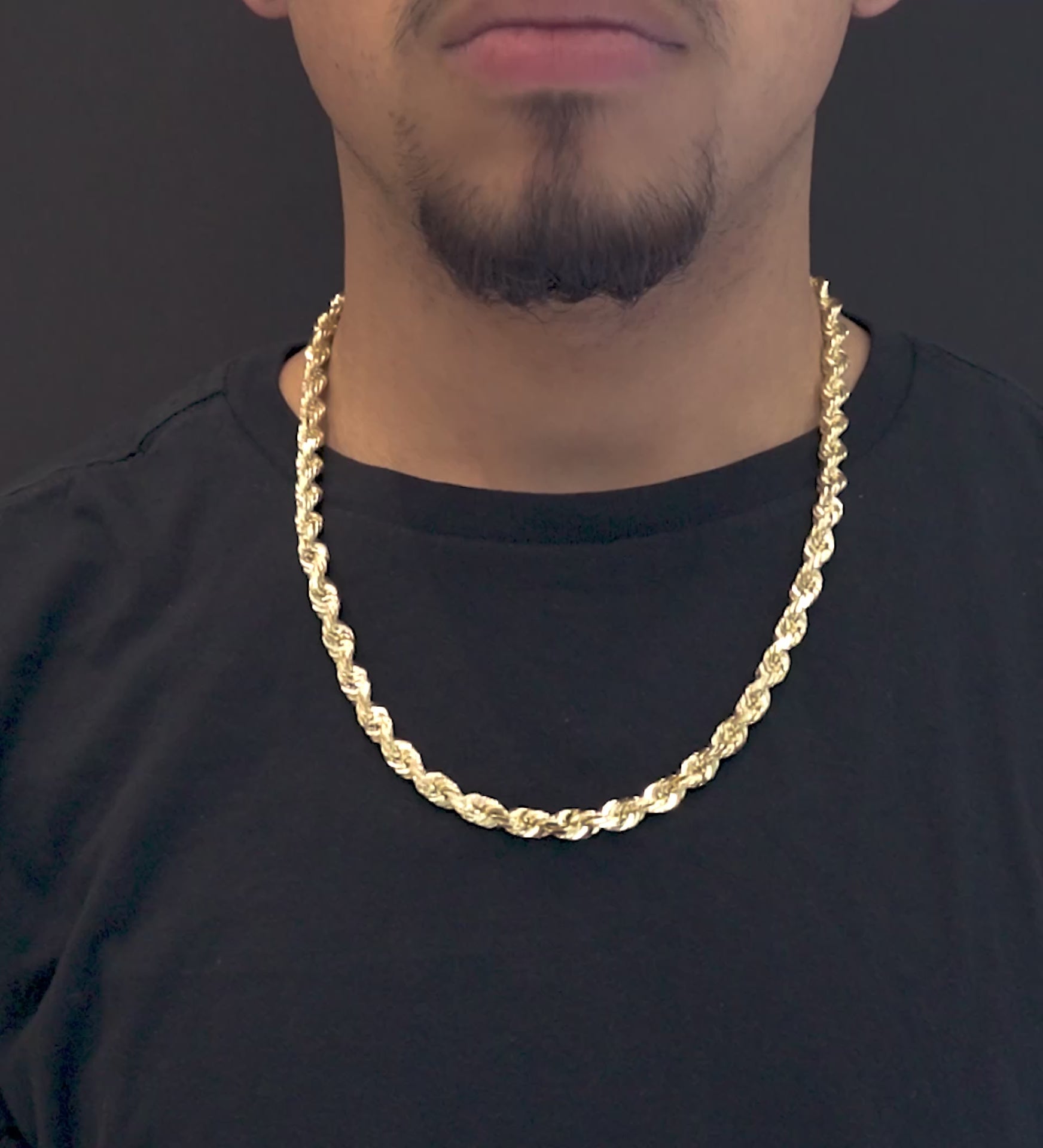 Solid 10k high quality gold rope chain