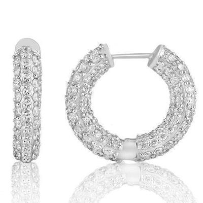 14k White Gold Hoop Earrings 5.95ctw