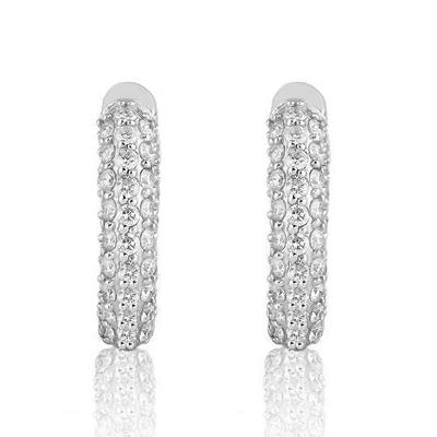 14k White Gold Hoop Earrings 5.95ctw