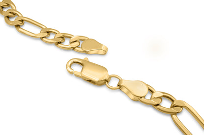 10k Yellow Gold Hollow Figaro Chain 6mm