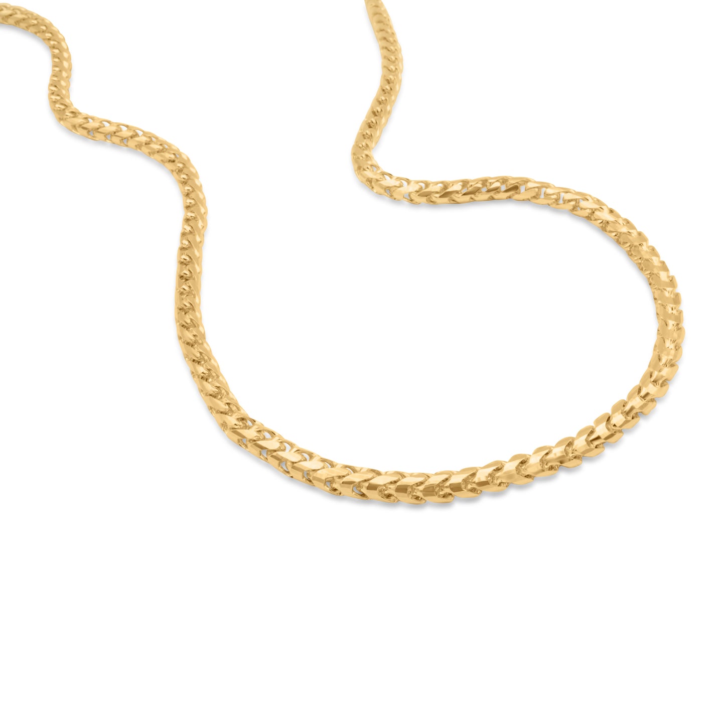 14K Yellow Gold Solid Franco Link Chain 6mm