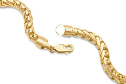 14K Yellow Gold Solid Franco Link Chain 6mm